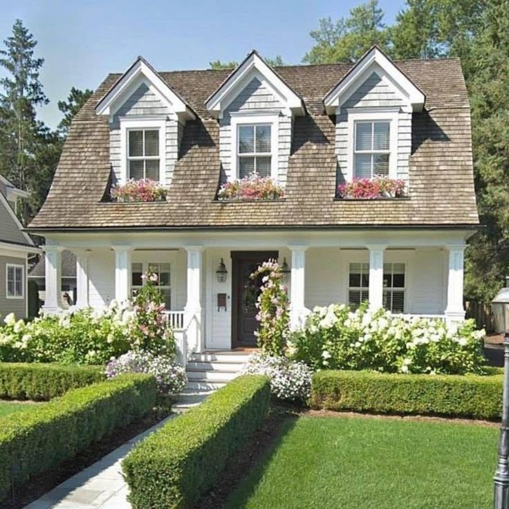 Springtime view of a well-maintained home exterior